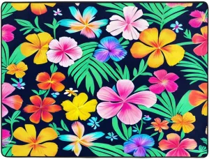 EkcoS Colorful Flowers Large Area Rugs for Living Room, Super Soft Fluffy Modern Bedroom Rug,Soft Plush Furry Bedside Rug,(63x48in)