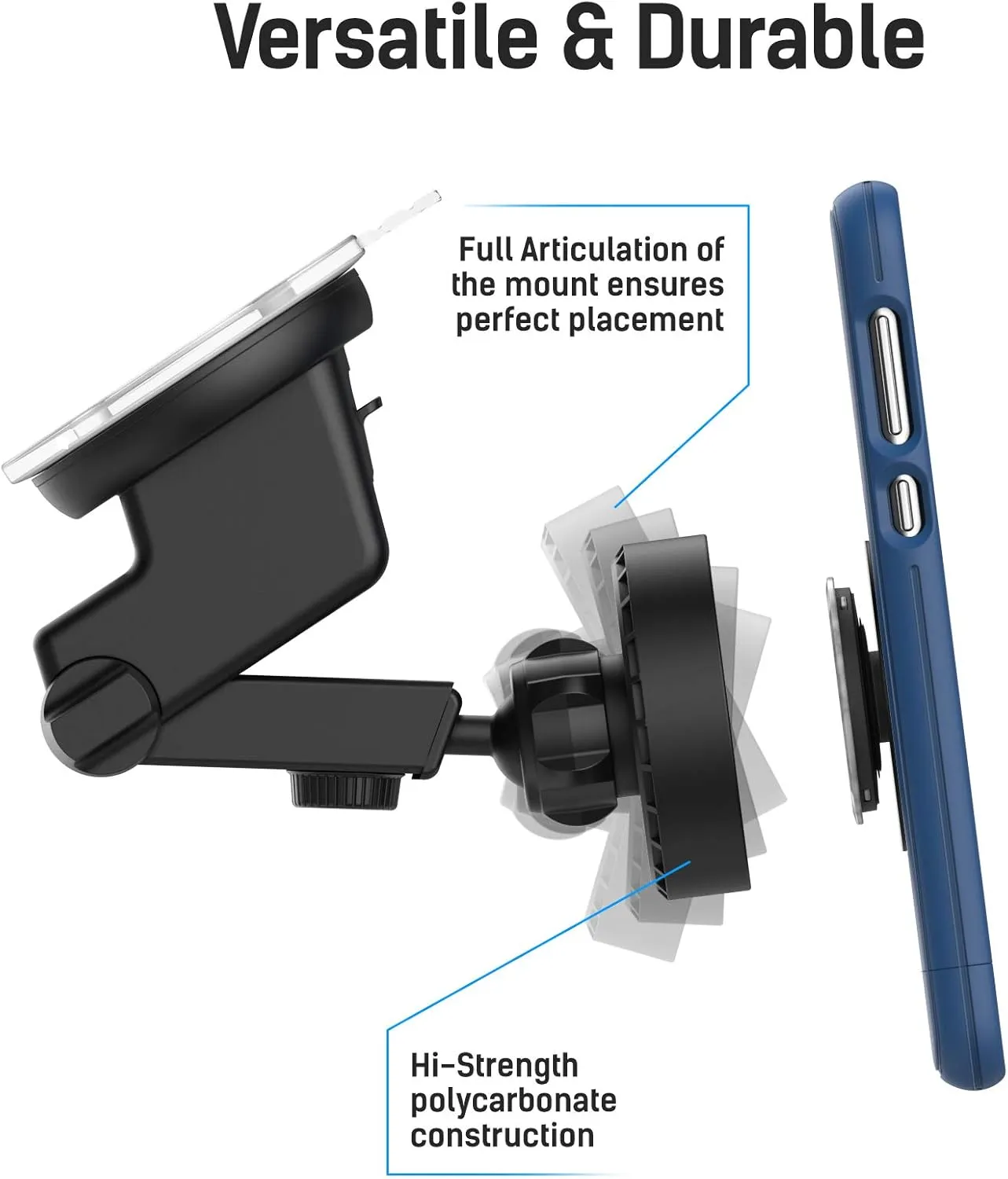 ENCASED LolliLockit Magnetic Grip Car Mount for Pop Phone Holder, Dash/Window Socket Attachment by LolliLocket (Patent Pending)