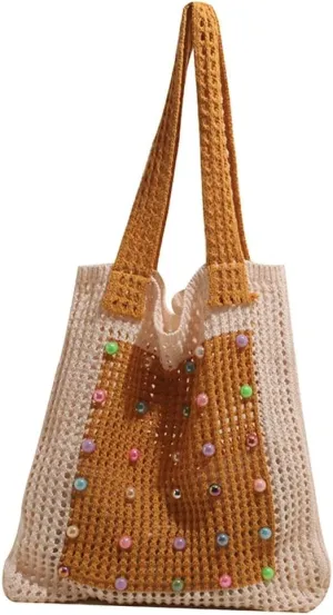 Epsion 2025 Woven Tote Bag for Women Summer Handbag Chic Hobo Handle Purse Shoulder Bag Beach Travel