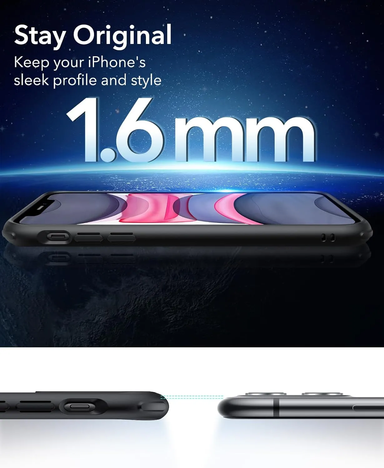 ESR for iPhone 11 Case, Compatible with MagSafe, Shockproof Military-Grade Protection, Magnetic Phone Case for iPhone 11 Case, Frosted Black