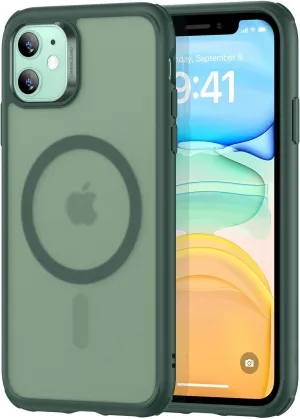 ESR for iPhone 11 Case, Compatible with MagSafe, Shockproof Military-Grade Protection, Magnetic Phone Case for iPhone 11 Case, Frosted Green