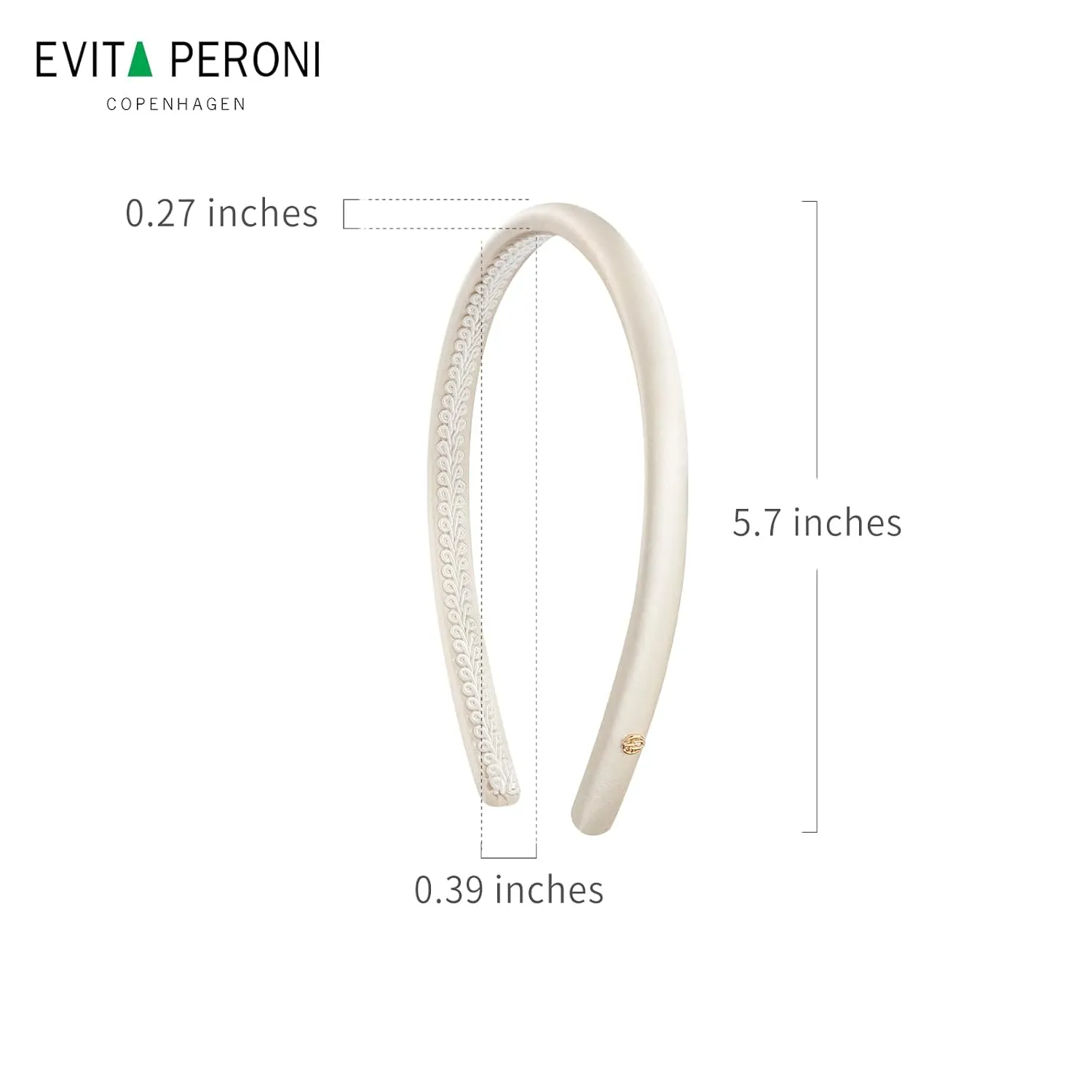 EVITA PERONI Silk Headband for Women - Thin, Satin, Non-Slip and Comfortable - Brown