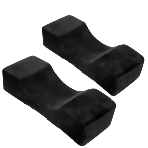Eyelash Extension Neck Pillow - Beauty Salon Comfortable Velvet Beauty Memory Foam Pillow,Eyelash Pillow Grafted Eyelash Curve Pillow with Makeup Pocket to Protect Neck（2pack Black）