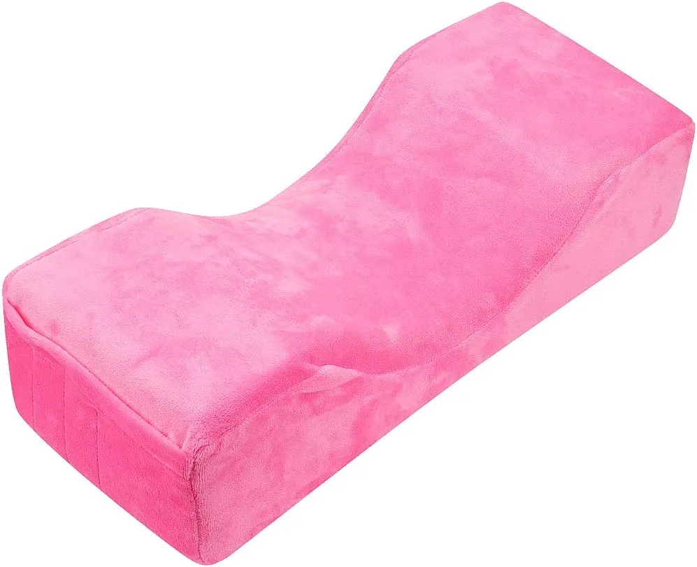 Eyelash Extension Velvet Lash Pillow Beauty Salon Memory Foam Neck Pillow for Lash Extension Grafting Make Up (Rose)