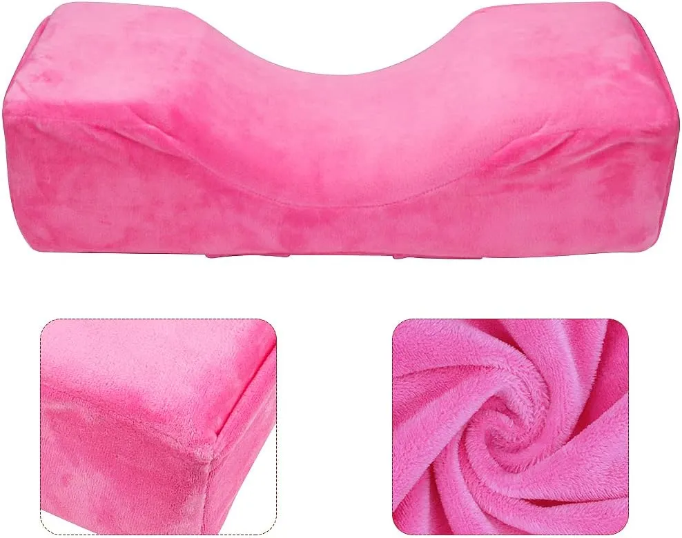 Eyelash Extension Velvet Lash Pillow Beauty Salon Memory Foam Neck Pillow for Lash Extension Grafting Make Up (Rose)