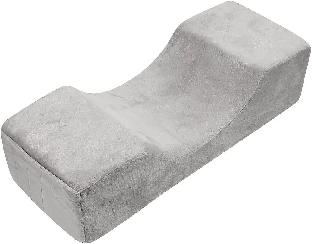 Eyelash Extension Velvet Lash Pillow Beauty Salon Memory Foam Neck Pillow for Lash Extension Grafting Make Up(Gray)
