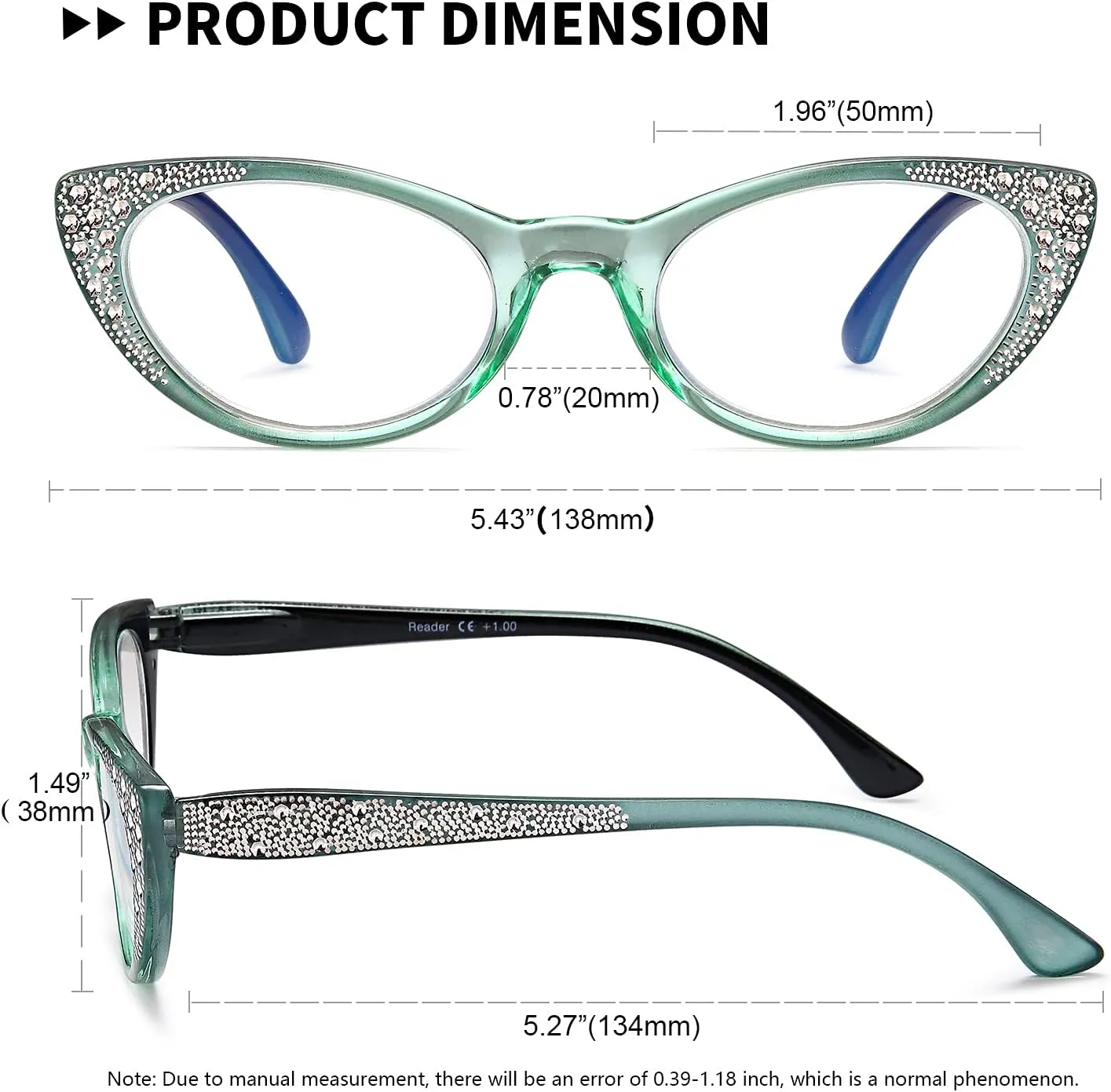 EYEURL Cat Eye Glasses for Women Blue Light Blocking 3 Pack Computer Reading Gaming Glasses with Lightweight Spring Hinge Anti Glare Filter