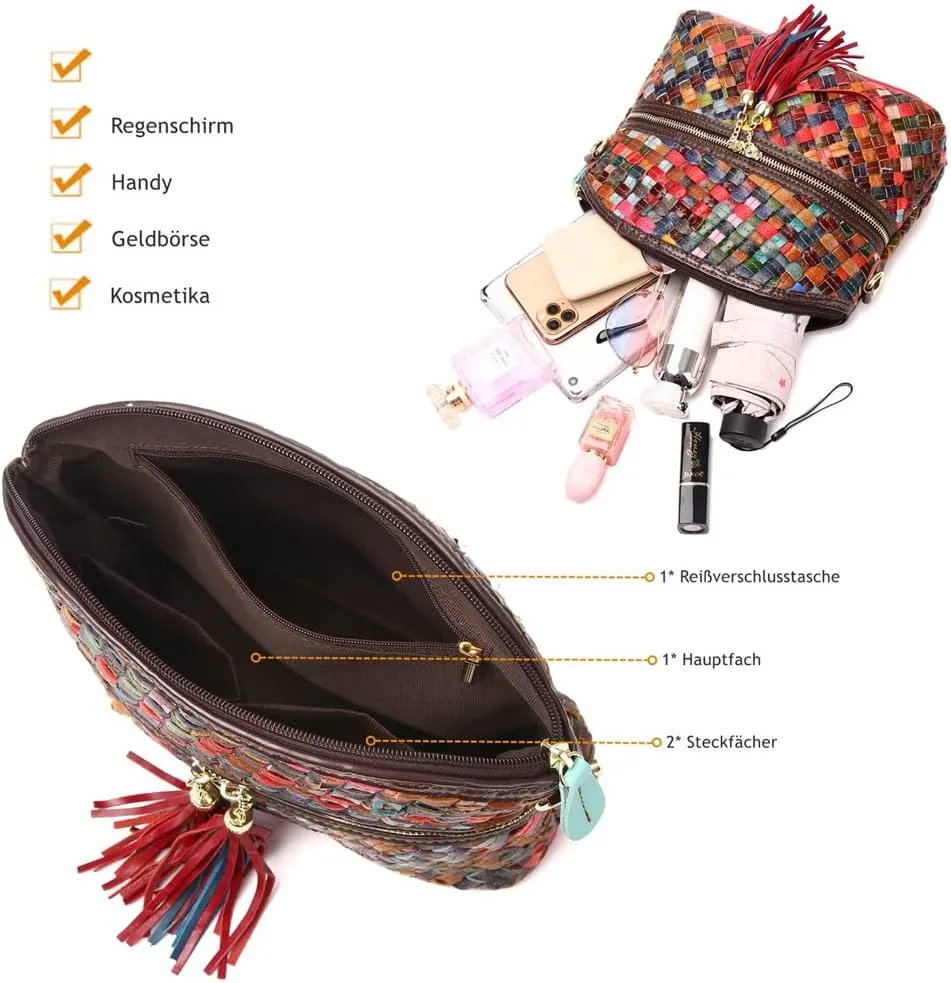 Eysee Crossbody Bag Women Multicolor, Leather Handbag Colorful Purses (Multicolour5)
