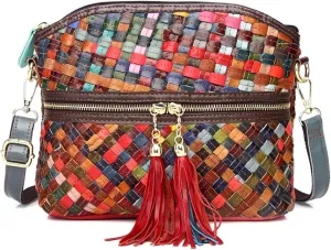 Eysee Crossbody Bag Women Multicolor, Leather Handbag Colorful Purses (Multicolour5)