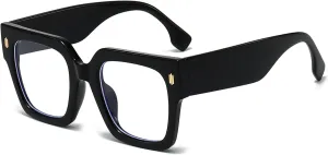 Fashion Oversized Blue Light Blocking Glasses for Women Men Trendy Big Square Frame Computer Eyeglasses