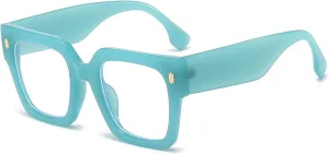 Fashion Oversized Blue Light Blocking Glasses for Women Men Trendy Big Square Frame Computer Eyeglasses