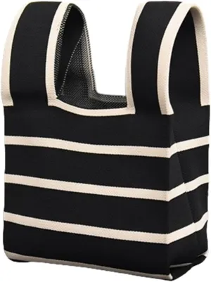 Fashion Woven Purse for Women Top-handle Shoulder Bag Soft, Woven Handbag Personalized Knit Bag with Niche Design