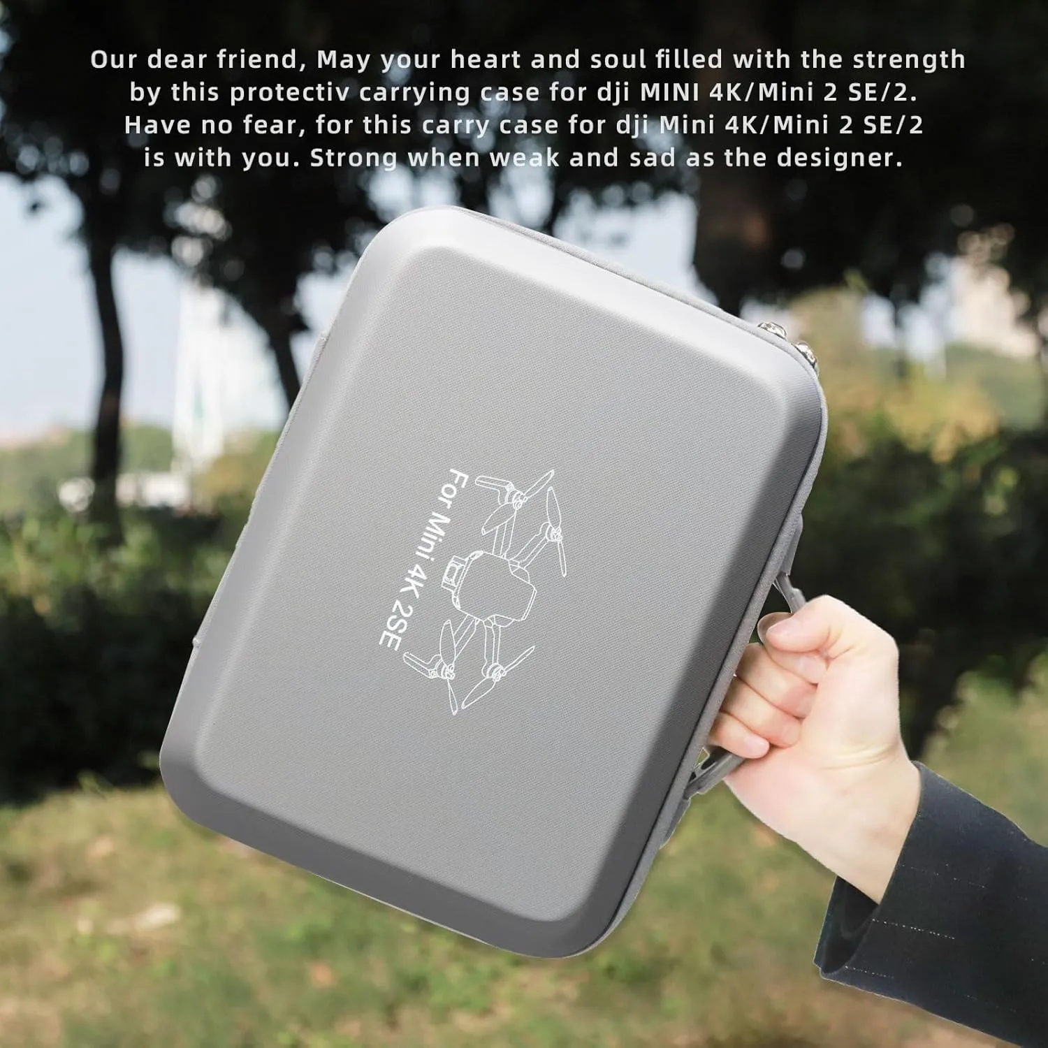 Father&I Drone Mini 4K Min 2 SE/ 2 Combo Accessories Only (Carry-ing) Case Hard Bag-s Travel for DJi Mini 4K Min 2 SE/2 Storage Protective Two Way Zipper WP Case, Grey (NOT Silicone)