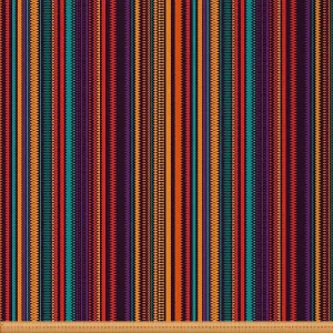 Feelyou Vintage Stripes Fabric by The Yard, Colorful Abstract Exotic Vertical Lines Style Upholstery Fabric for Chairs and Home DIY Projects, Bright Rainbow Decorative Waterproof Fabric, 3 Yards