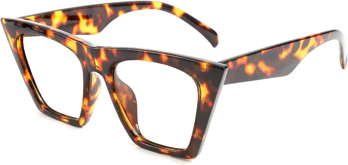 FEISEDY Square Cat Eye Reading Glasses Blue Light Blocking Women Fashion Cateye Reader Anti Glare Digital Eyestrain B2604