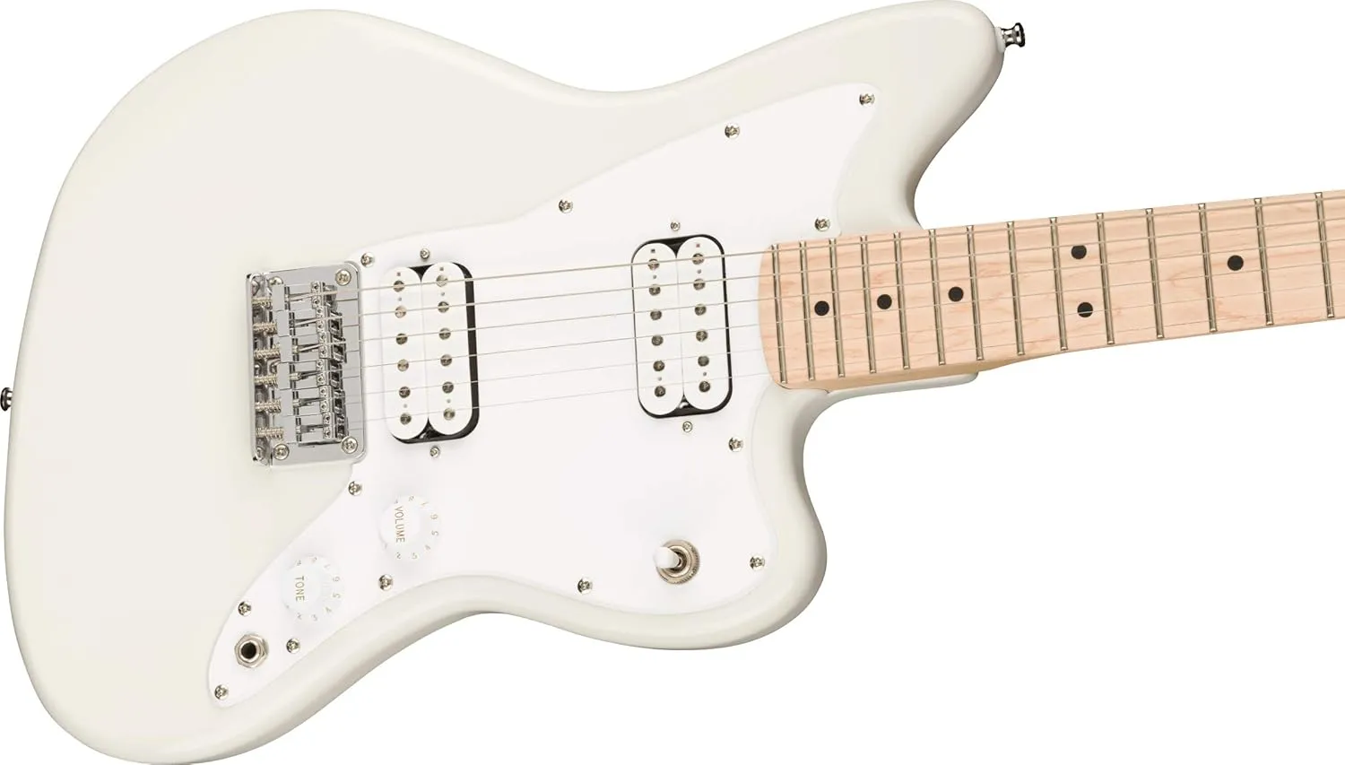 Fender Squier 3/4-Size Kids Mini Jazzmaster Electric Guitar Learn-to-Play - Olympic White Bundle with Amp, Cable, Tuner, Strap, Picks, Fender Play Online Lessons, and Austin Bazaar Instructional DVD