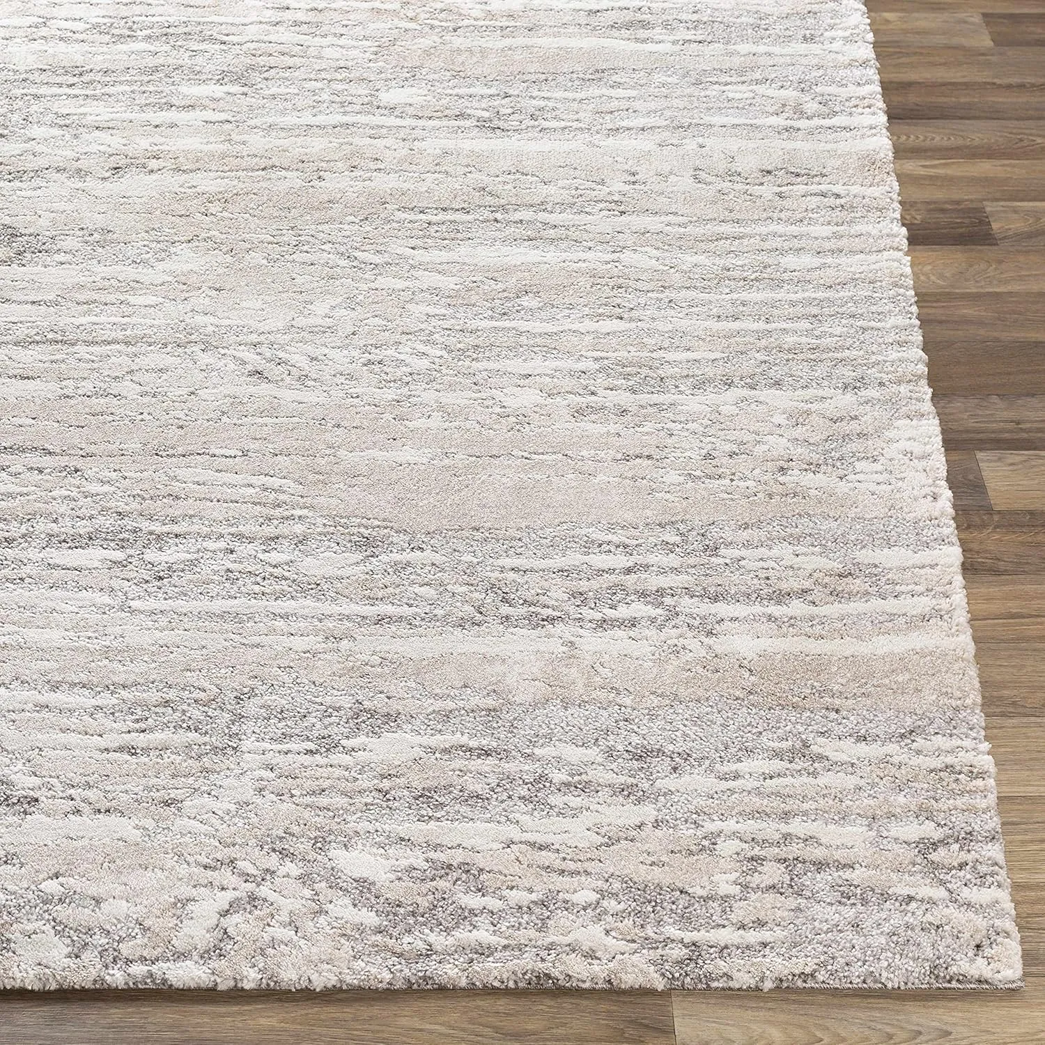 Ferrelview Contemporary Area Rug - Tan, Medium Gray, Light Gray - 5'3" Round