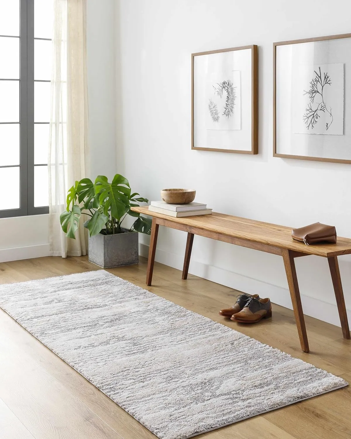 Ferrelview Contemporary Area Rug - Tan, Medium Gray, Light Gray - 5'3" Round