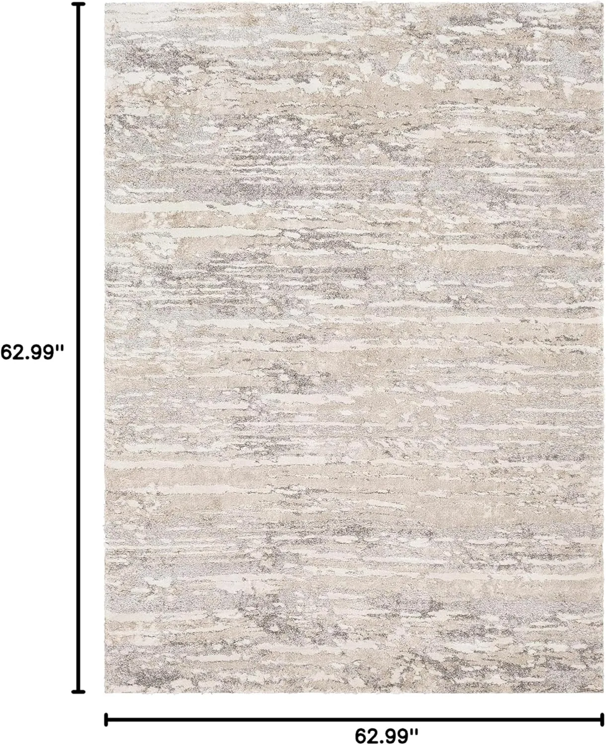 Ferrelview Contemporary Area Rug - Tan, Medium Gray, Light Gray - 5'3" Round