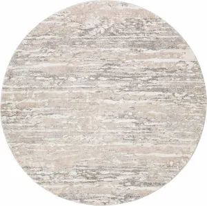 Ferrelview Contemporary Area Rug - Tan, Medium Gray, Light Gray - 5'3" Round