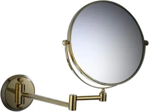 FIDEMM Makeup Vanity Mirror,Single Side Wall Mounted Beauty Mirror 3X Magnification Bathroom Mirror 360°Swivel Extendable Cosmetic Mirror,Silver (Color : Antique Copper, Size : 8inch)