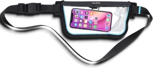 FIDLOCK Hermetic Sling Phone Dry Bag - Waterproof Pouch for Cellphone with Magnetic Self-Sealing Closure - Full Touch Functionality Through The Case - Transparent Blue