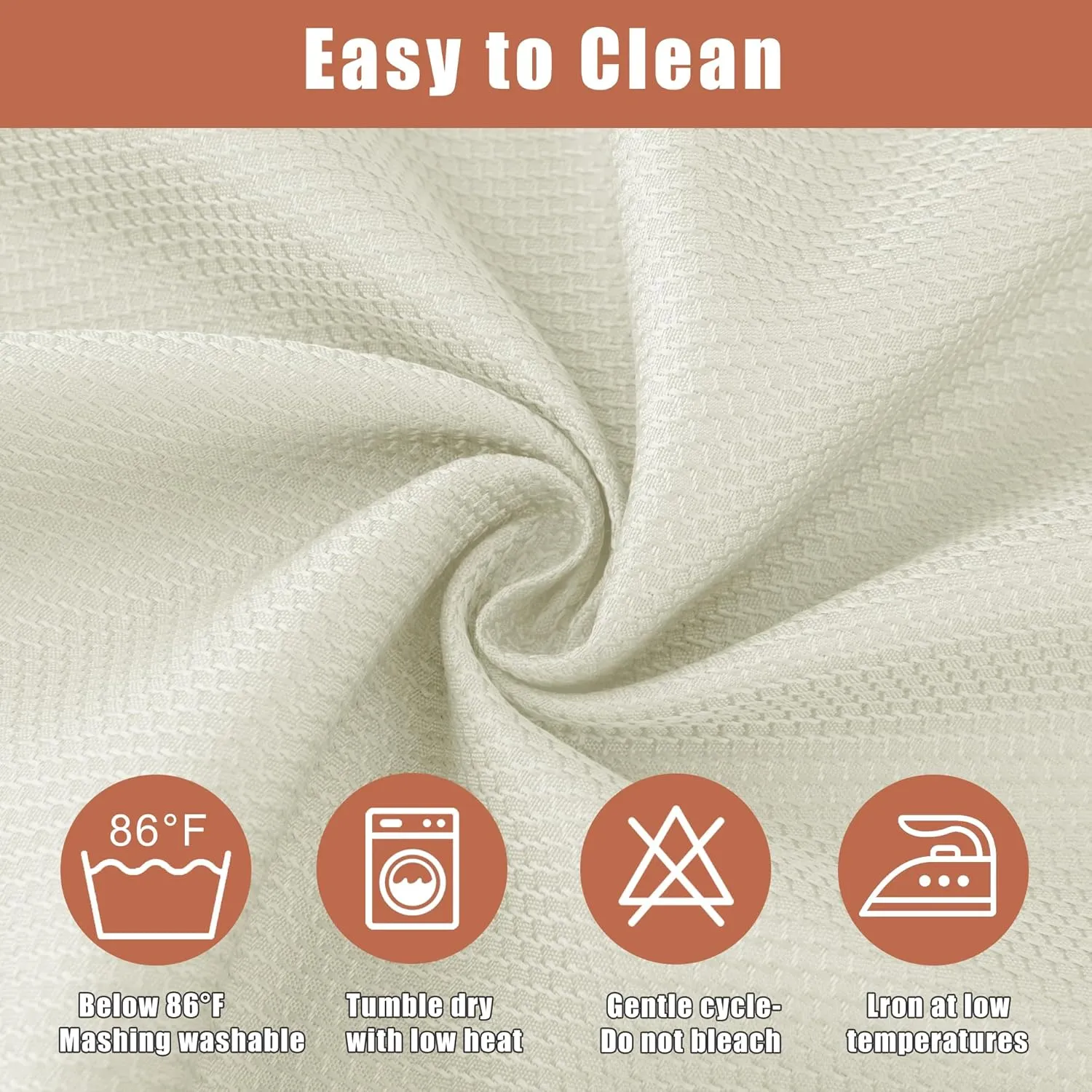 Fitable 2 Pack Textured Table Cloth for Rectangle Table - 52 x 70 inch, Beige - Waterproof Heavy Duty Fabric Tablecloth, Jacquard Decorative Table Cover for Dinner Party Banquet Event