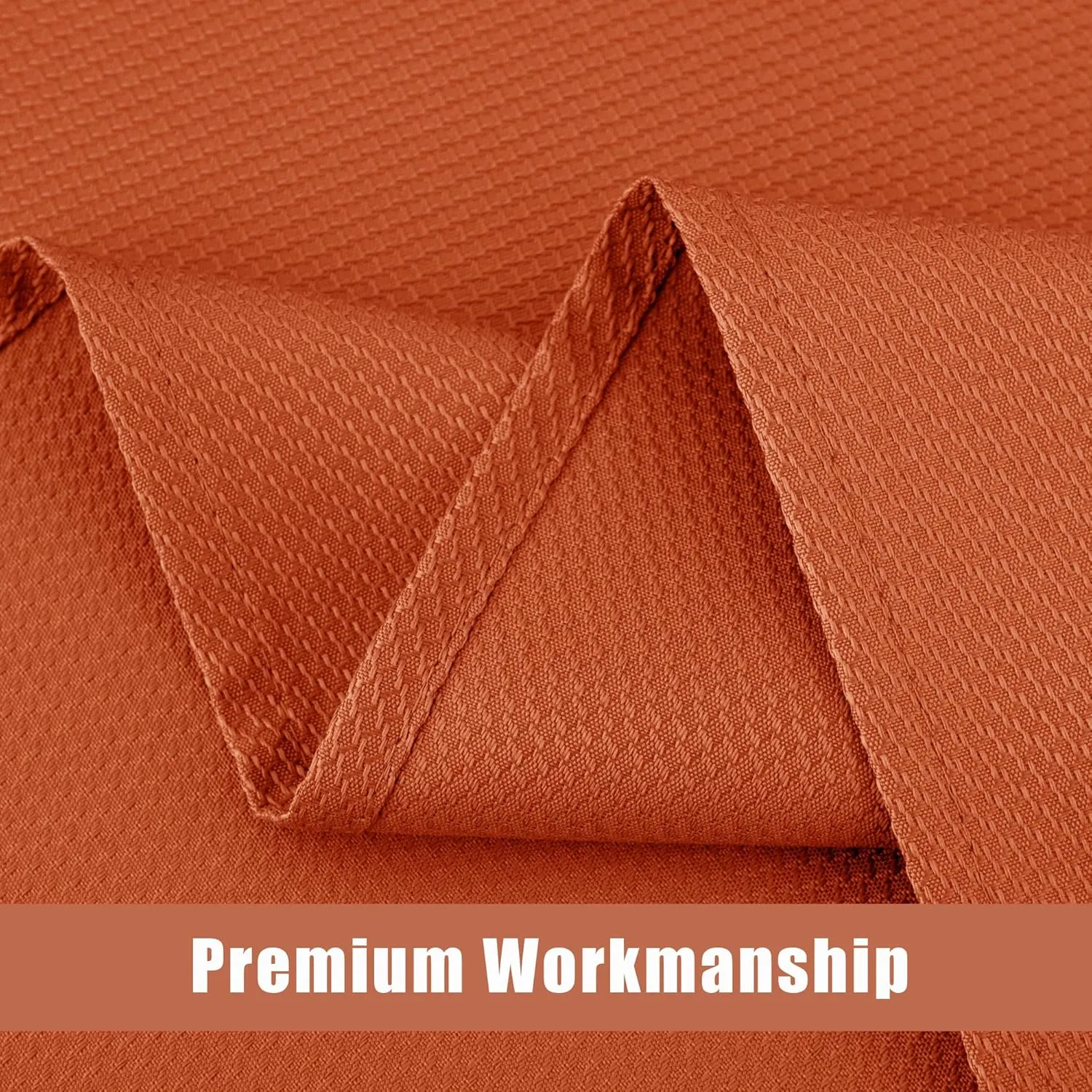 Fitable 2 Pack Textured Table Cloth for Rectangle Table - 52 x 70 inch, Rust - Waterproof Heavy Duty Jacquard Fabric Tablecloth, Thanksgiving Decorative Table Cover for Dinner Party Banquet Event