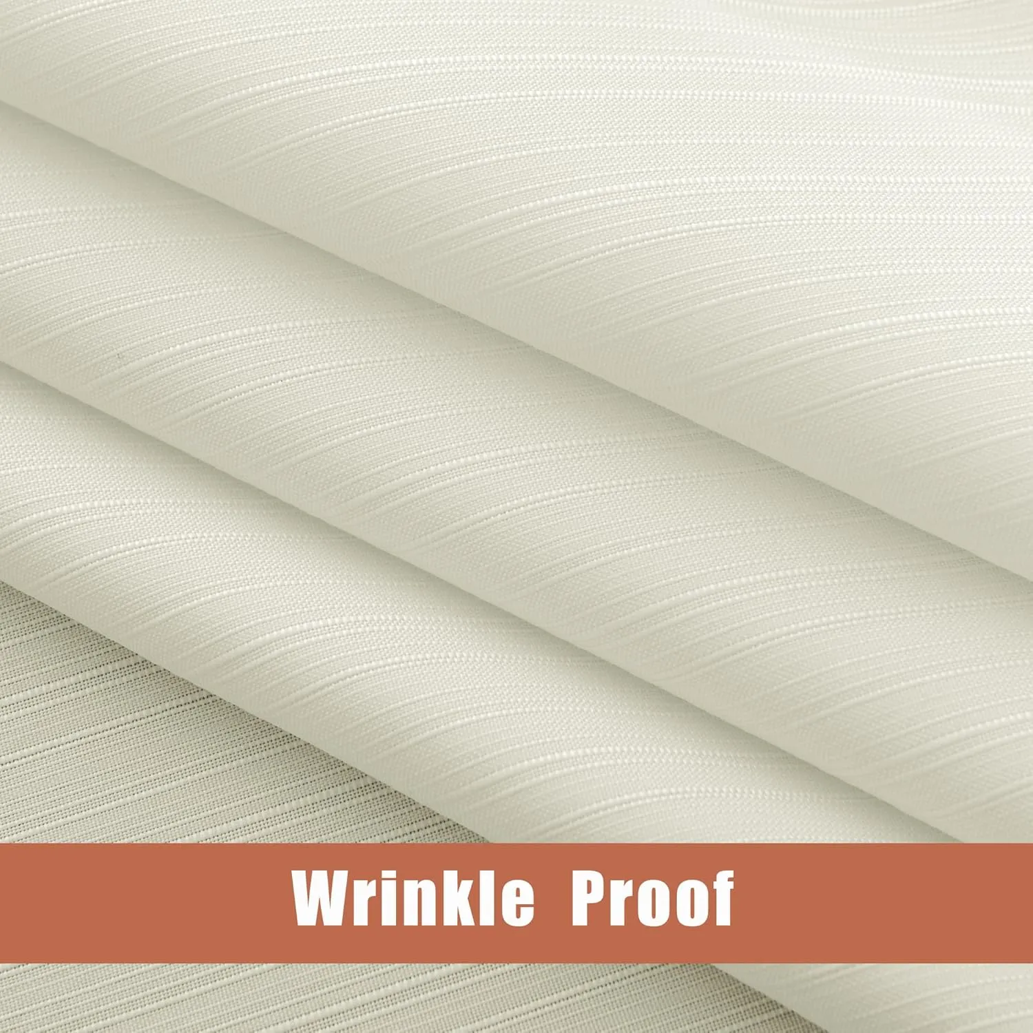 Fitable Ivory Stripe Texture Tablecloth, 2 Pack - 52 x 70 inch - Water and Wrinkle Resisitant Fabric Table Cloth, Rectangle Table Cover for Parties Event Banquet Dinner Holiday