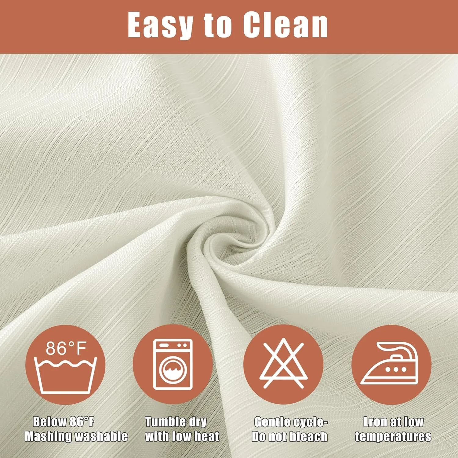 Fitable Ivory Stripe Texture Tablecloth, 2 Pack - 52 x 70 inch - Water and Wrinkle Resisitant Fabric Table Cloth, Rectangle Table Cover for Parties Event Banquet Dinner Holiday