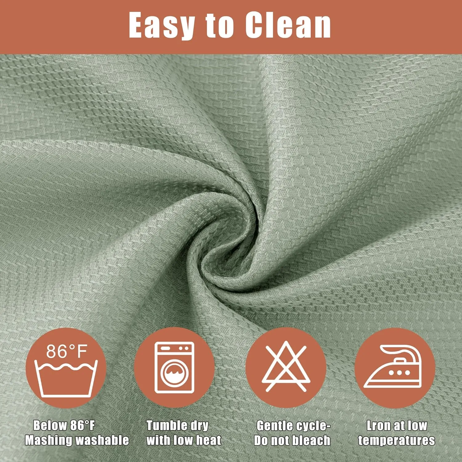 Fitable Textured Table Cloth for Rectangle Table, 2 Pack - 52 x 70 inch, Sage Green - Waterproof Heavy Duty Fabric Tablecloth, Jacquard Decorative Table Cover for Dinner Party Banquet Event