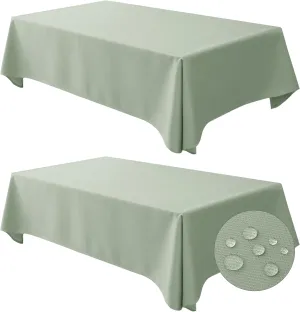 Fitable Textured Table Cloth for Rectangle Table, 2 Pack - 52 x 70 inch, Sage Green - Waterproof Heavy Duty Fabric Tablecloth, Jacquard Decorative Table Cover for Dinner Party Banquet Event