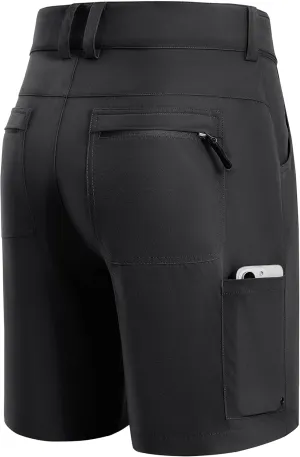 FitsT4 Sports Mens Shorts 7 Inch Inseam Stretch Water Resistant Hiking Cargo Shorts with Elastic Waistband