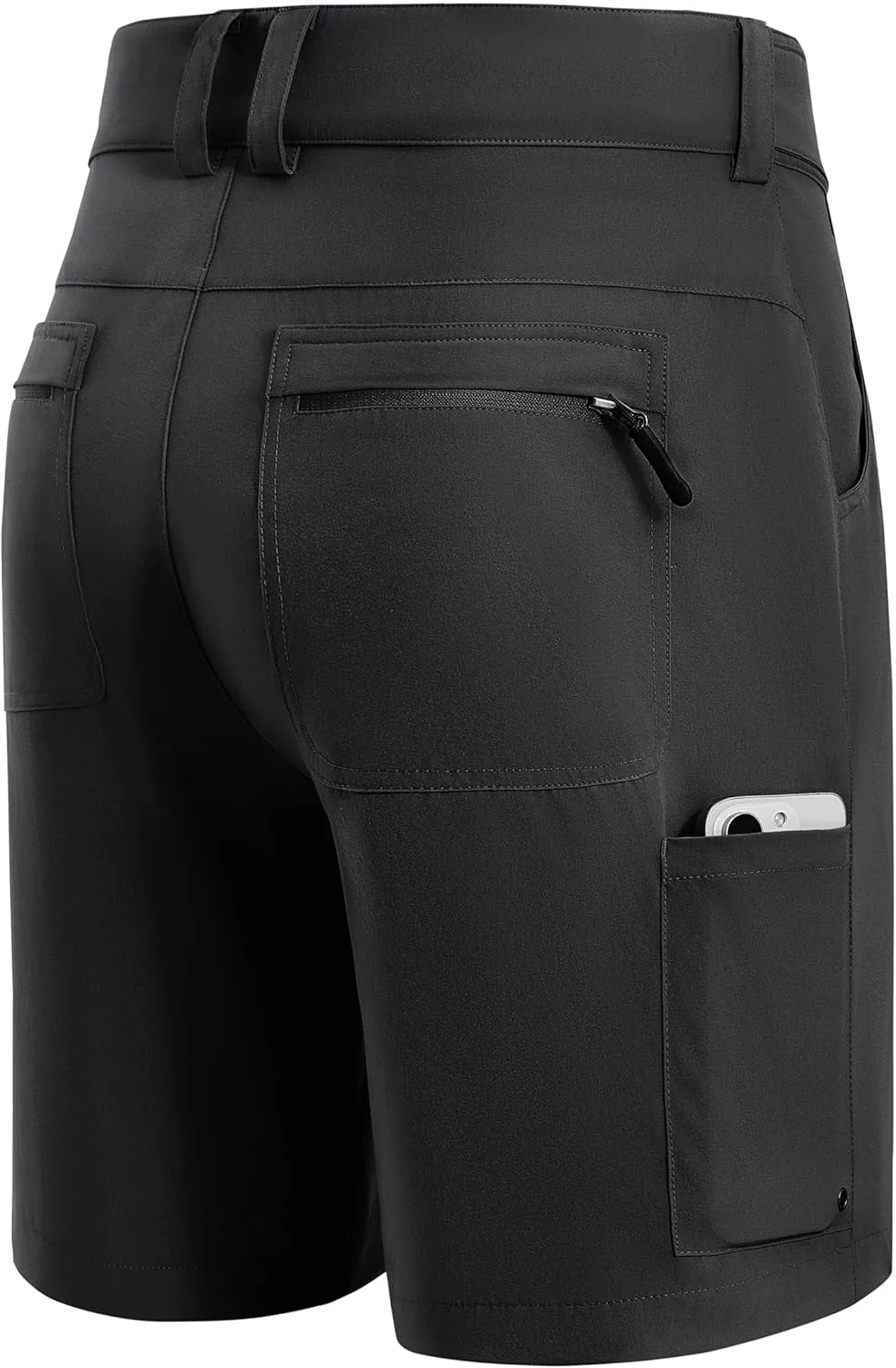 FitsT4 Sports Mens Shorts 7 Inch Inseam Stretch Water Resistant Hiking Cargo Shorts with Elastic Waistband