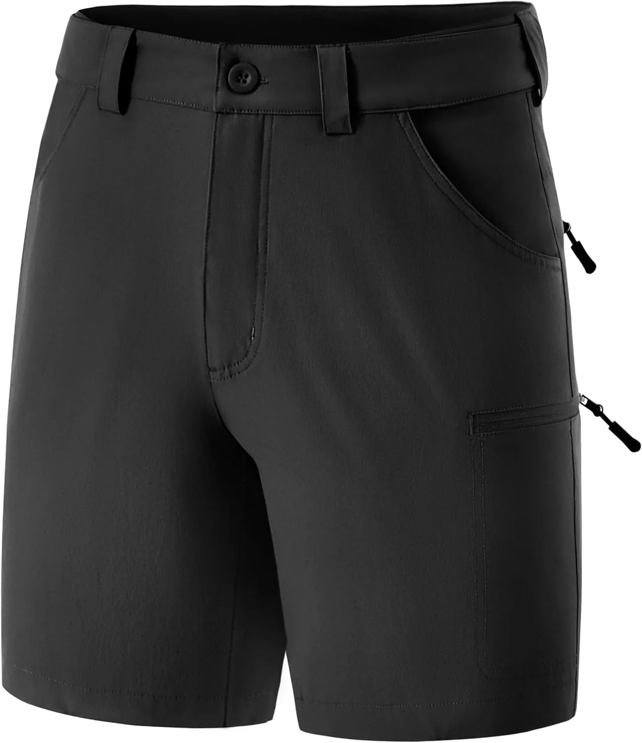 FitsT4 Sports Mens Shorts 7 Inch Inseam Stretch Water Resistant Hiking Cargo Shorts with Elastic Waistband