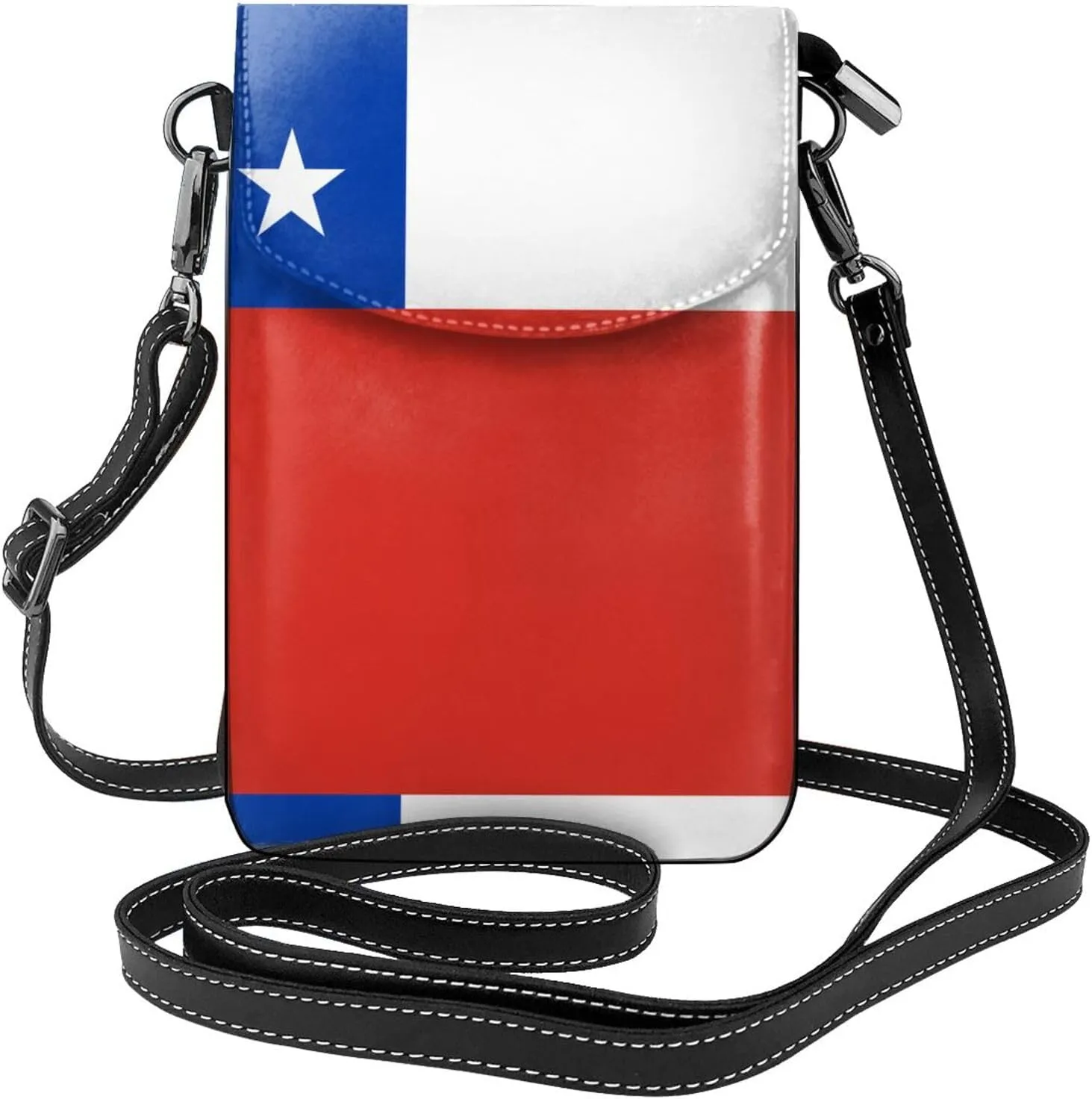Flag of Chile Leather Cell Phone Purse, Lightweight Crossbody Cell Phone Bag, Travel Bag with Credit Card Slots Women's Shoulder Bag
