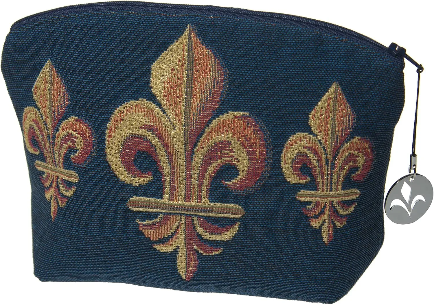 Fleur De LYS Blue Purse Tapestry Handbag - 8 in. x 6 in. Cotton by Charlotte Home Furnishings