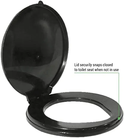 Flip-Top Portable Snap-on Toilet Seat (Commode NOT included) - Use with RESTOP Commode or Standard 5-Gallon Bucket