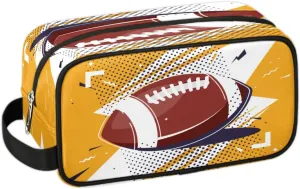 Football Travel Toiletry Bag for Boys Men, Waterproof Hanging Dopp Kit for Women, Shaving Bag with Large Capacity for Travel,Sports Shower (Yellow)