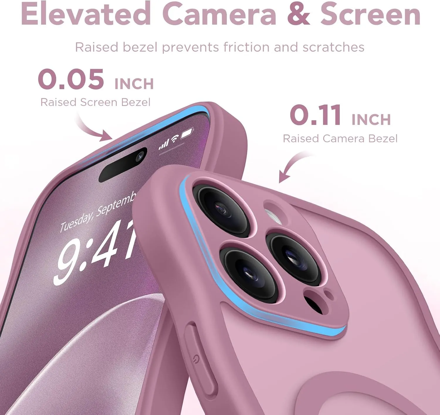 for iPhone 16 Pro Case for Women Girls, Upgraded [Full Camera Protection] [Compatible with MagSafe] Cute Wave Translucent Matte Phone Case for iPhone 16 Pro, Black Currant