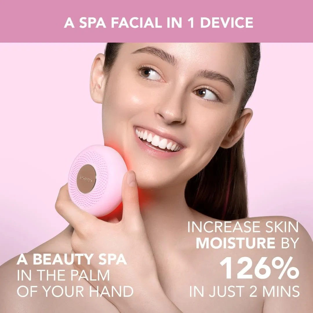 FOREO UFO mini 2 Face Mask Treatment Complete Facial - Red Light Treatment for Face - Warming - Face Moisturizer - Dark Spot & Acne Scar Treatment for Face - Nourishing- Pearl Pink