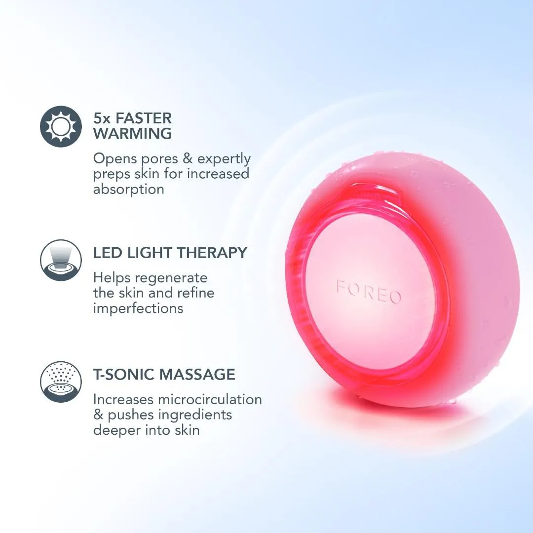 FOREO UFO mini 2 Face Mask Treatment Complete Facial - Red Light Treatment for Face - Warming - Face Moisturizer - Dark Spot & Acne Scar Treatment for Face - Nourishing- Pearl Pink