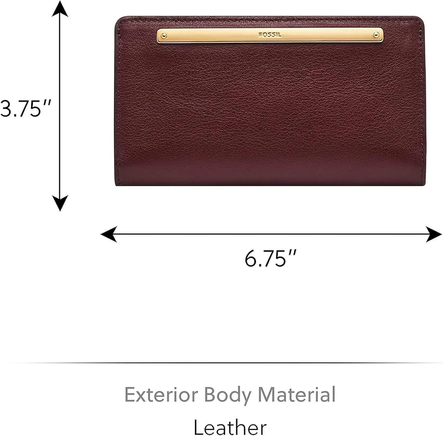 Fossil Liza Slim Bifold Wallet, Mahogany
