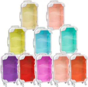 Framendino, 10 Pack Storage Box Luggage Packaging Candy Suitcase Mini Trolley Empty Case Tools (9 Colors)