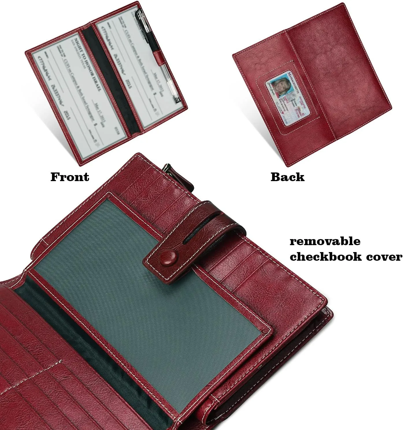 FT FUNTOR Women's Big Fat RFID Blocking Wallet Leather Zip Around Clutch Large Phone Organizer Wristlet