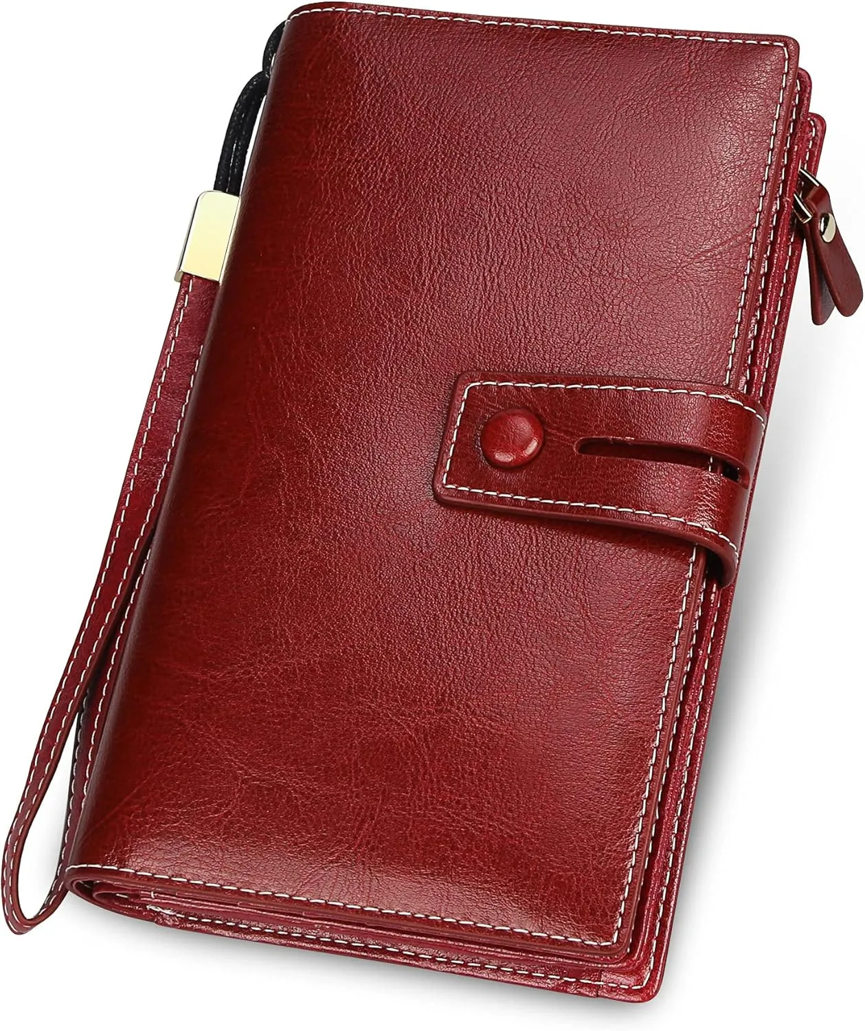 FT FUNTOR Women's Big Fat RFID Blocking Wallet Leather Zip Around Clutch Large Phone Organizer Wristlet