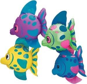 Fun Express Mini Inflatable Fish (Set of 12) sea Themed Party Decorations - VBS Vacation Bible School Supplies/Decor