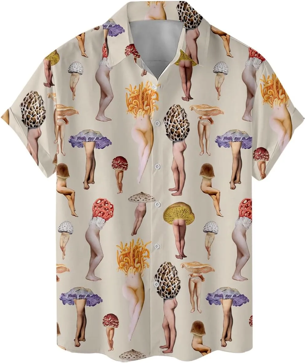 Funny Hawaiian Shirt for Men Casual Summer Shirt for Men Short Sleeve Button Down Shirt