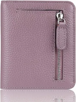 FUNTOR Small Wallets for Women, Ladies Small Compact Bifold Pocket RFID Blocking Genuine Leather Wallet for Women