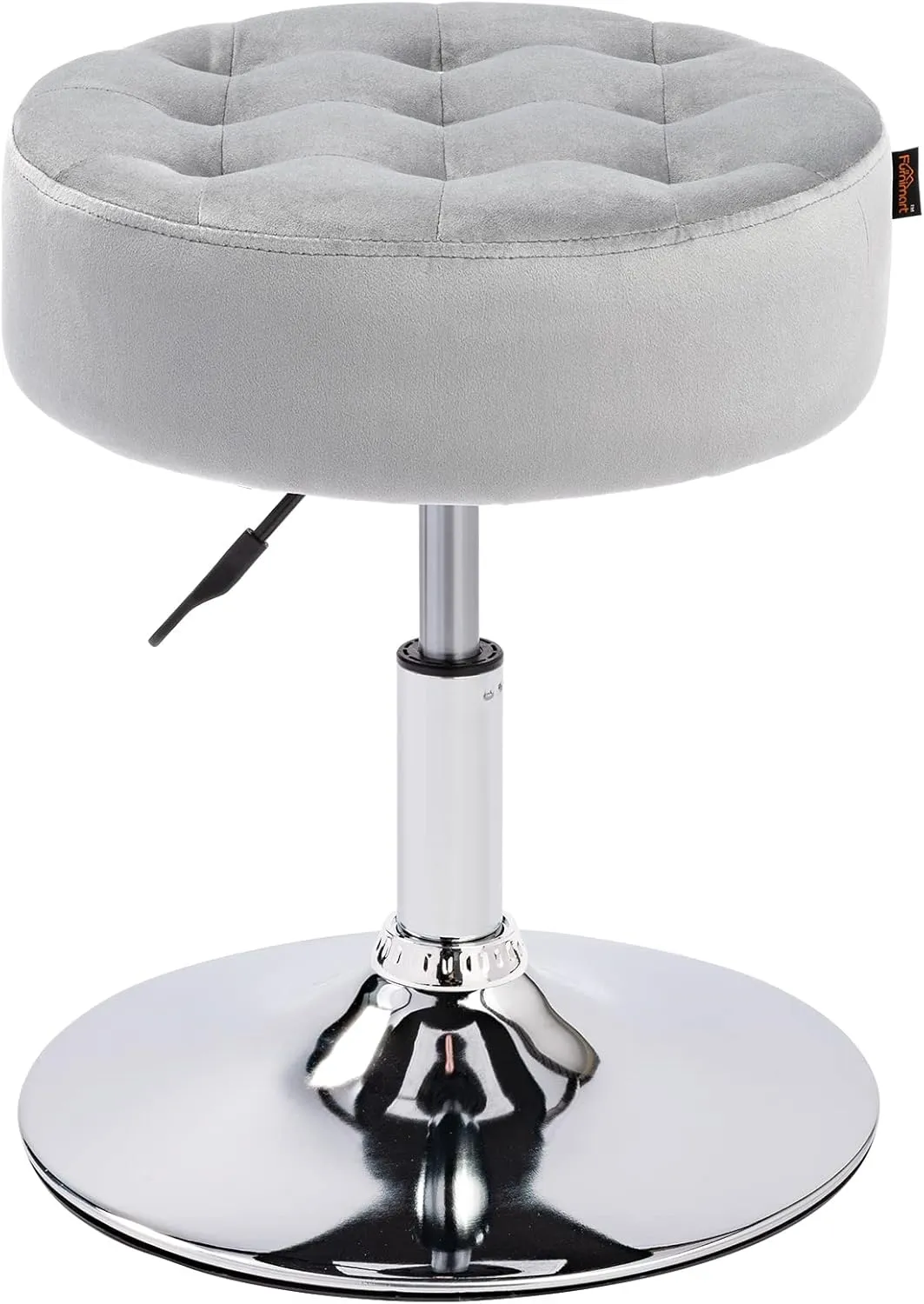 Furnimart Modern Round Velvet Vanity Ottoman Stool, Contemporary Makeup Accent Stool for Bedroom Living Room Entryway